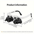 LED Headband Magnifier 8X 15X 23X – Jeweler & Watchmaker Loupe Headband Magnifier Axl onesize