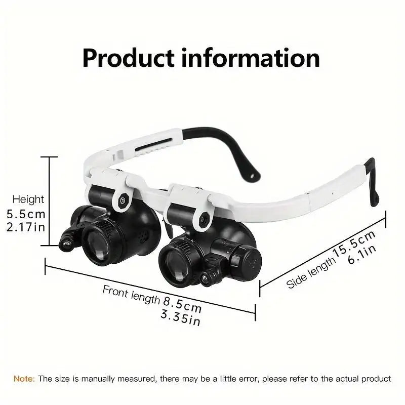 LED Headband Magnifier 8X 15X 23X – Jeweler & Watchmaker Loupe Headband Magnifier Axl onesize