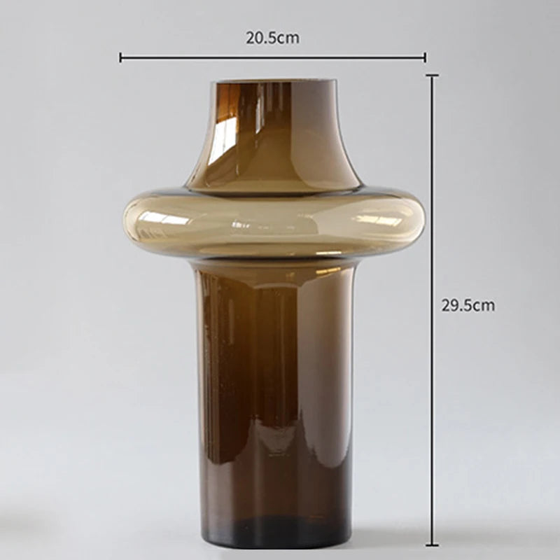 Nordic Minimalist Glass Vase – Modern Tabletop Flower Bottle Decorative Glass Vase Axl High