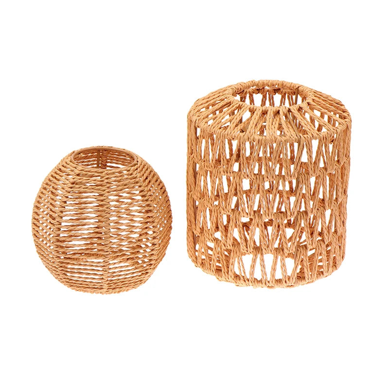Vintage Handmade Woven Rattan Lampshade – Hanging Light Shade Hanging Lamp Shade Axl