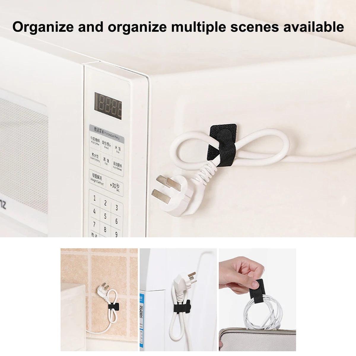 Reusable Cable Ties – Self-Adhesive Cord Organizer Straps Cable Organizer Straps Axl