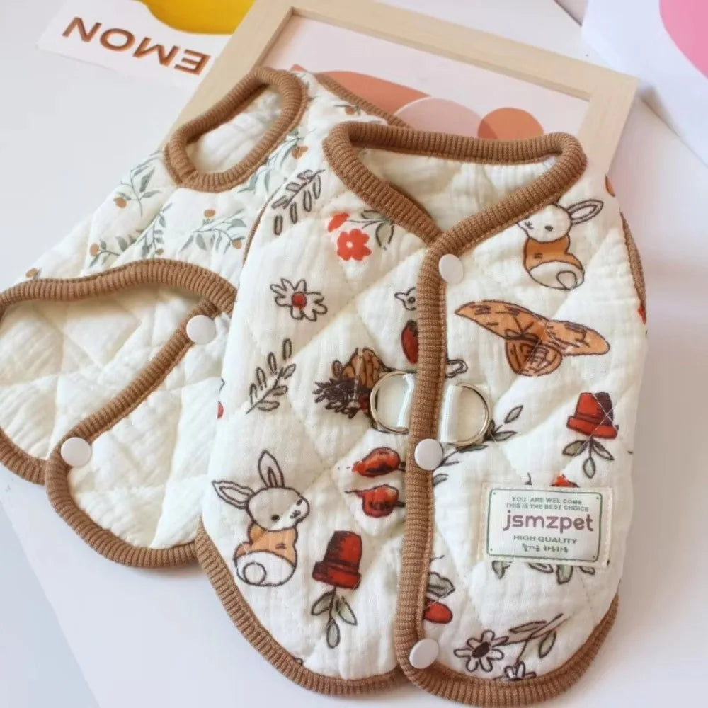 Rabbit Print Winter Dog Coat – Warm Velvet Puppy Jacket Dog Coat Axl