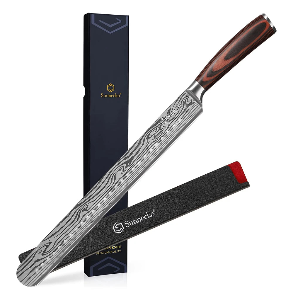 Sunnecko 12" Brisket Slicing Knife | High Carbon Steel & Pakkawood Brisket Slicing Knife Axl China Mainland