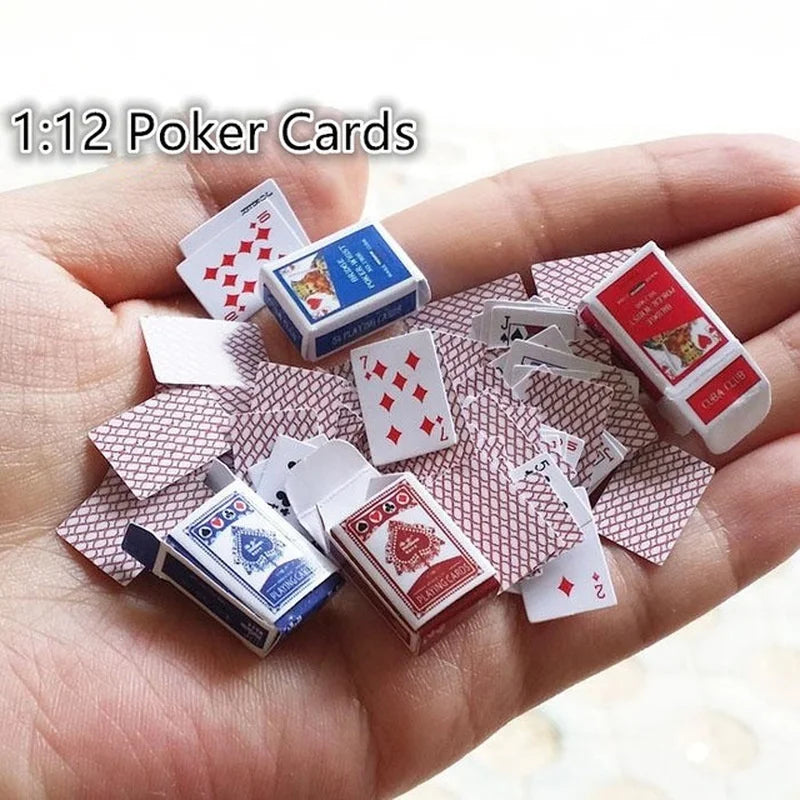 1:12 Dollhouse Miniature Poker Playing Cards – Kawaii Accessory Dollhouse Accessory Axl