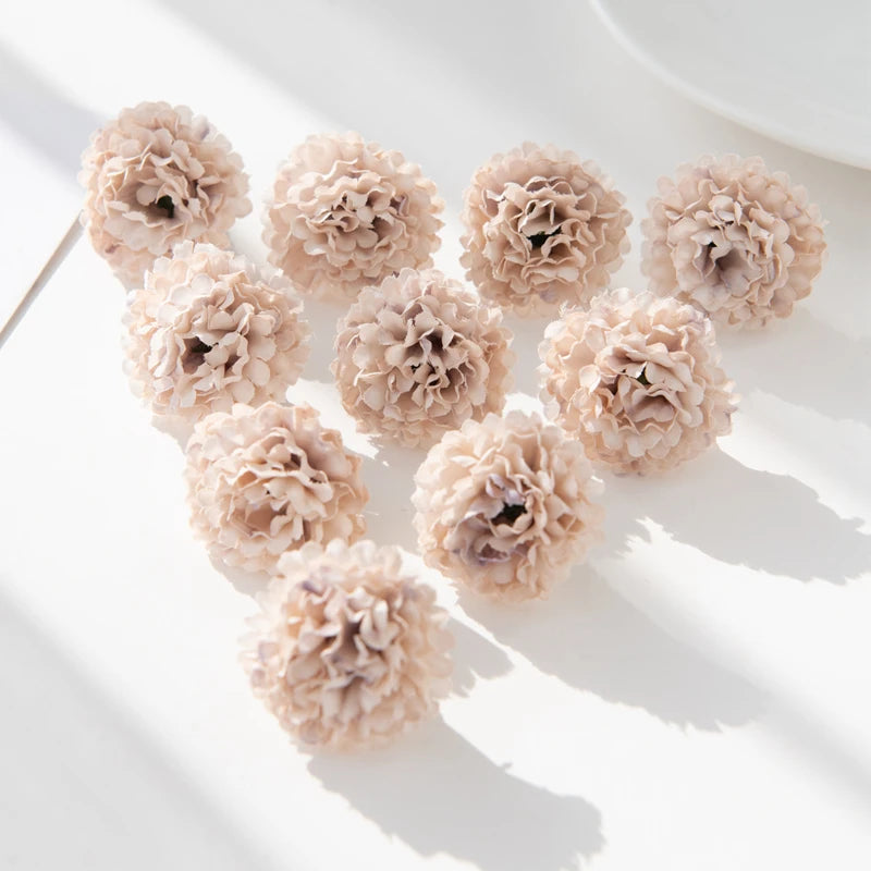 10 Mini Silk Carnation Artificial Flowers – Crafts & Home Decor Artificial Flowers Axl Light Grey