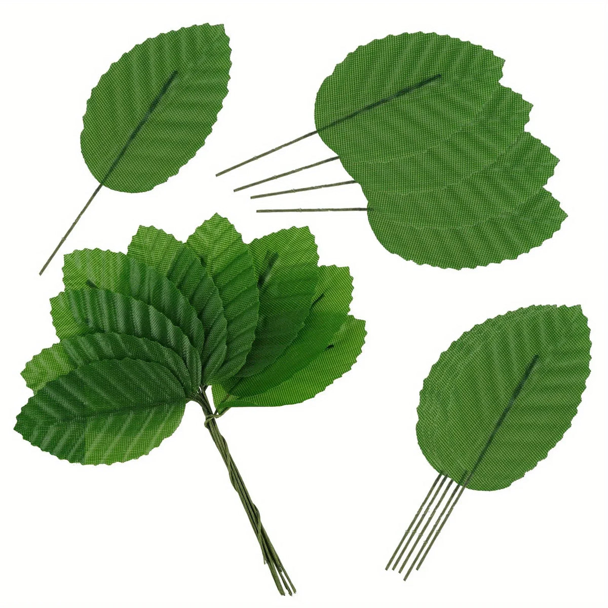 200 Pcs Artificial Rose Leaves with Stem | Wedding & DIY Decor Artificial Craft Leaves Axl