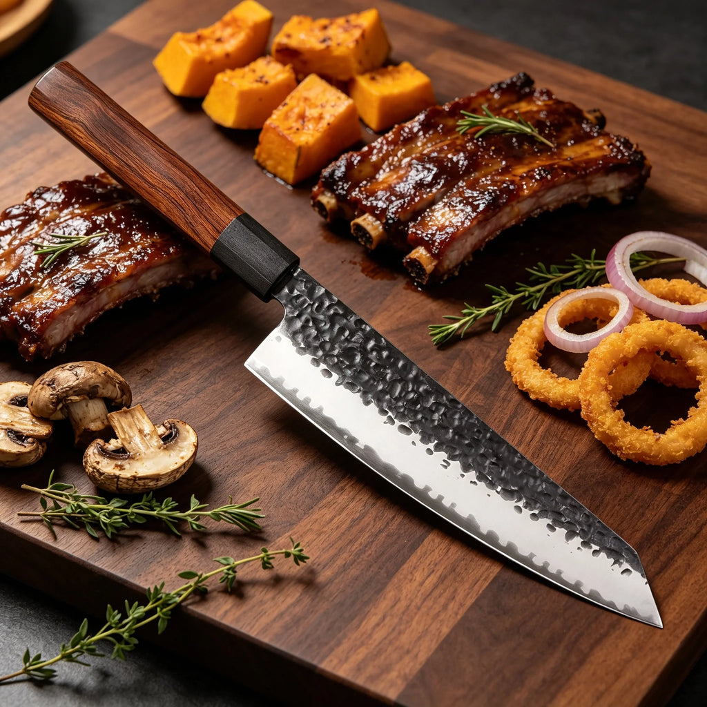 Japanese Kiritsuke Chef Knife – Hand Hammered Forged Steel Chef Knife Axl