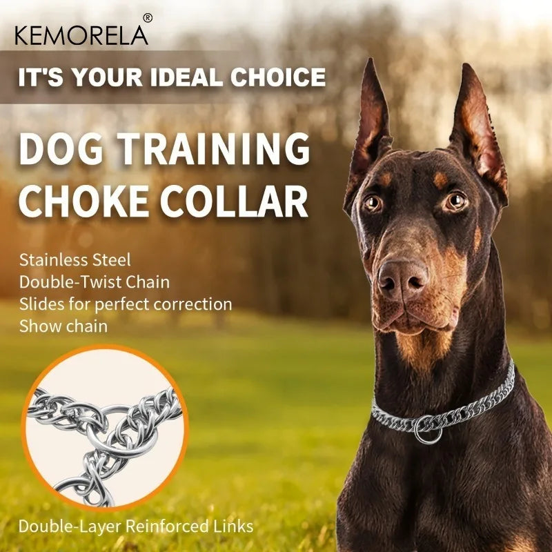 KEMORELA Stainless Steel Twist Chain Dog Training Collar Dog Training Collar Axl