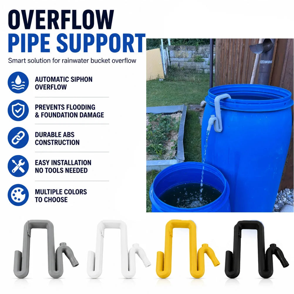 Self-Priming Siphon Overflow Pipe Kit for Rainwater Buckets Siphon Overflow Kit Axl