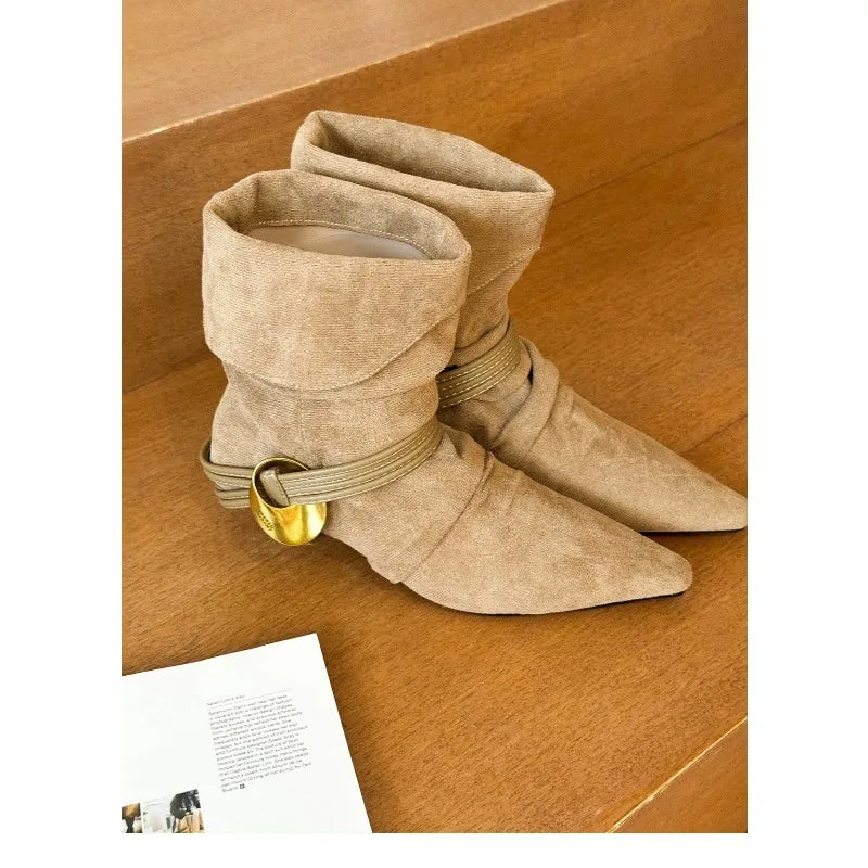 Women's Chelsea Ankle Boots Pointed Toe Kitten Heel | YBQJOO Chelsea Ankle Boots Axl