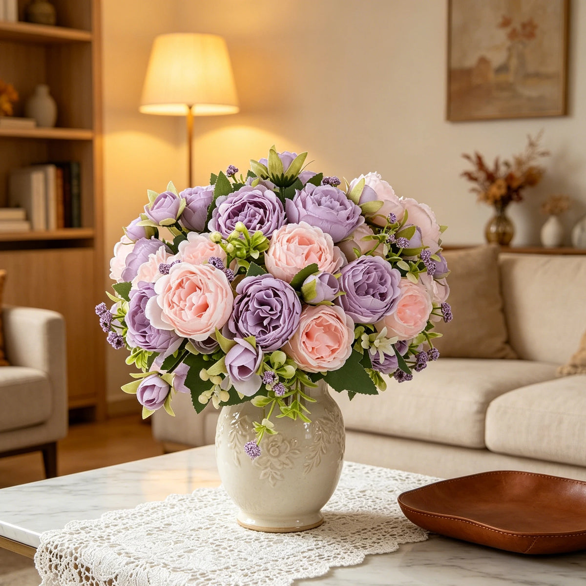 Silk Peony Rose Artificial Bouquet – Wedding & Home Décor Artificial Flower Bouquet Axl