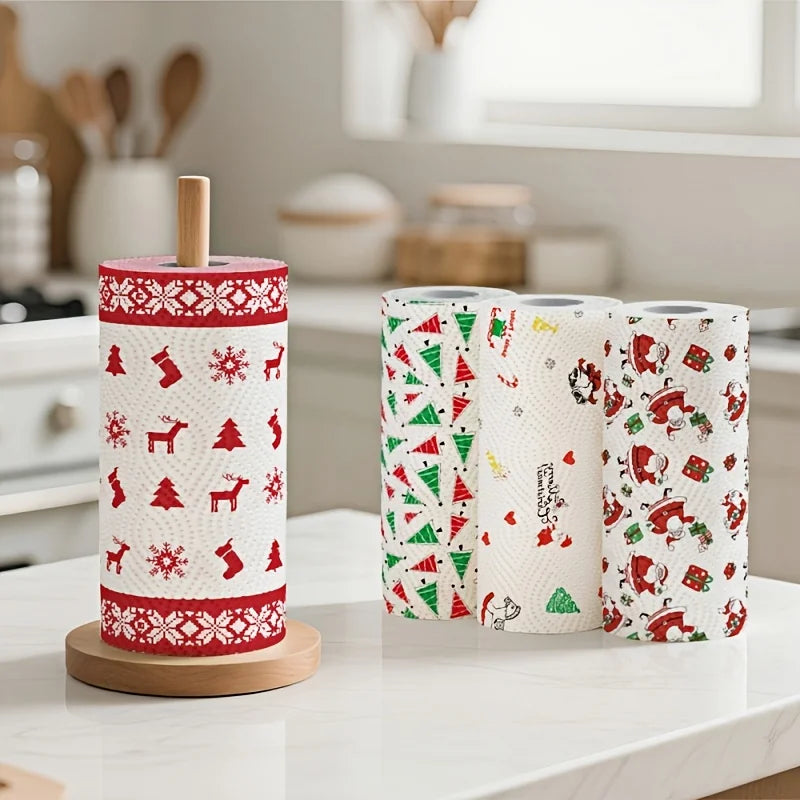 Christmas Kitchen Paper Towel Rolls – 3-Layer Reusable 2-Pack Kitchen Paper Towels Axl