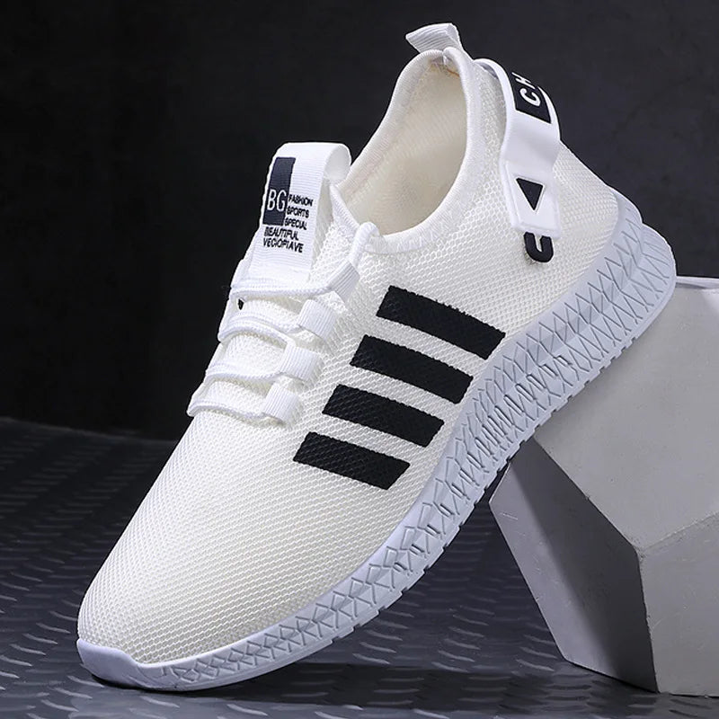 Men's Lightweight Breathable Mesh Casual Sneakers Lace-Up Casual Sneakers Axl