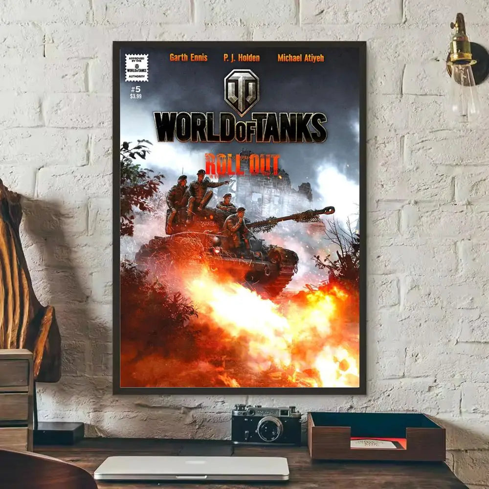 World of Tanks Game Wall Poster Removable Sticker Mural Decal