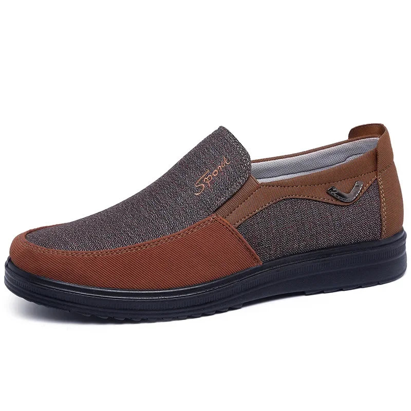 Men's Canvas Slip-On Loafers – Breathable Flat Sneakers Plus Size Canvas Slip-On Loafers Axl