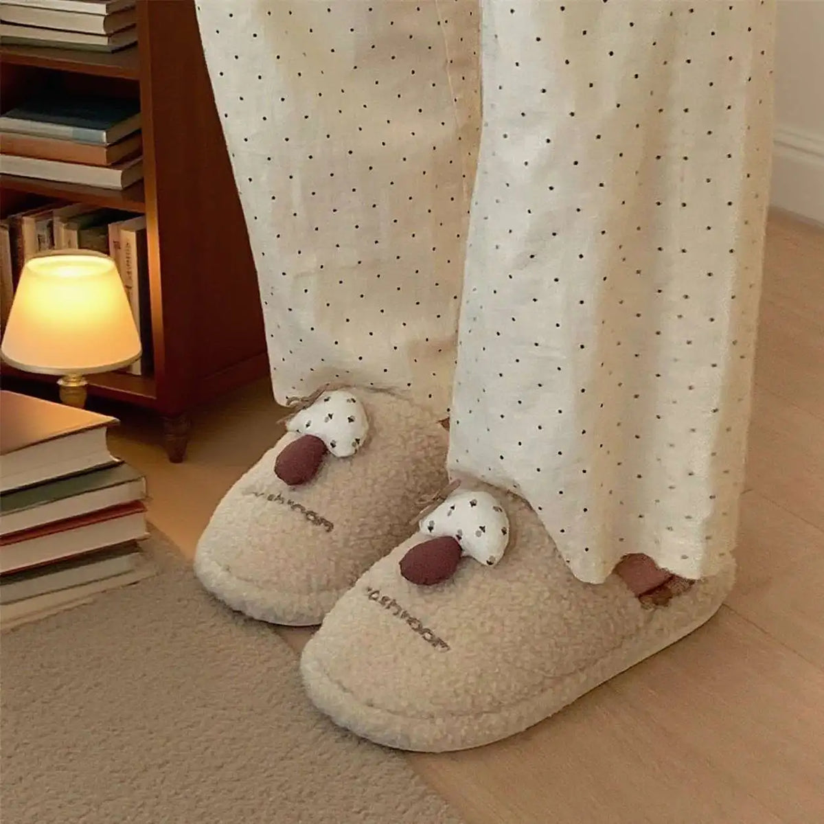 Lorilury Women's Fluffy Mushroom Slippers | Warm Winter Slides Plush Slide Slippers Axl