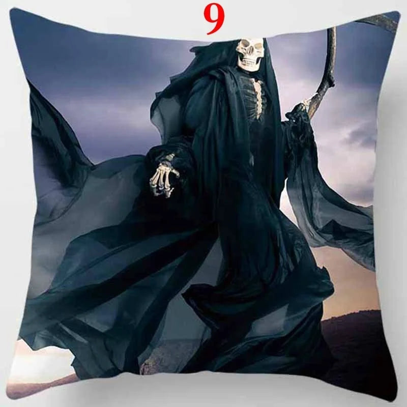 Halloween Cushion Cover 45x45cm – Pumpkin & Skull Pillow Case Decorative Pillow Cover Axl 9