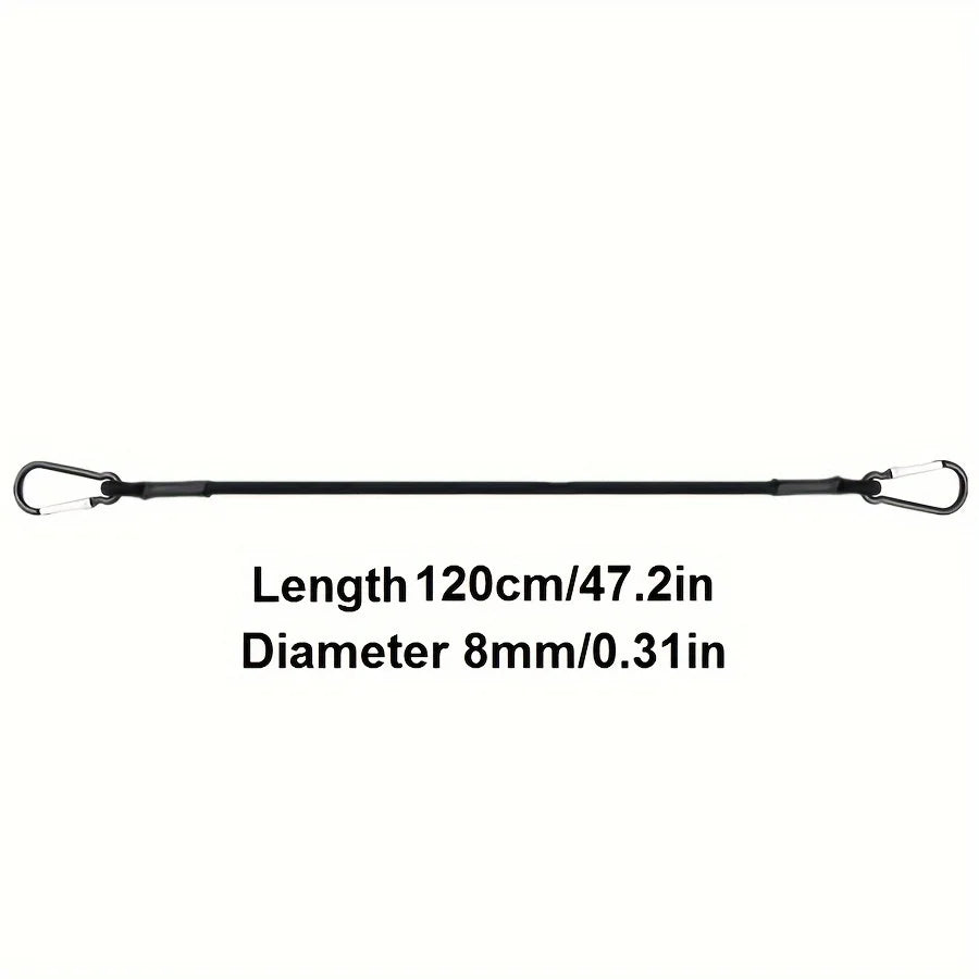 8mm Bungee Cords with Hooks | 30–150cm Elastic Tie Down Ropes Bungee Tie Down Cords Axl Black