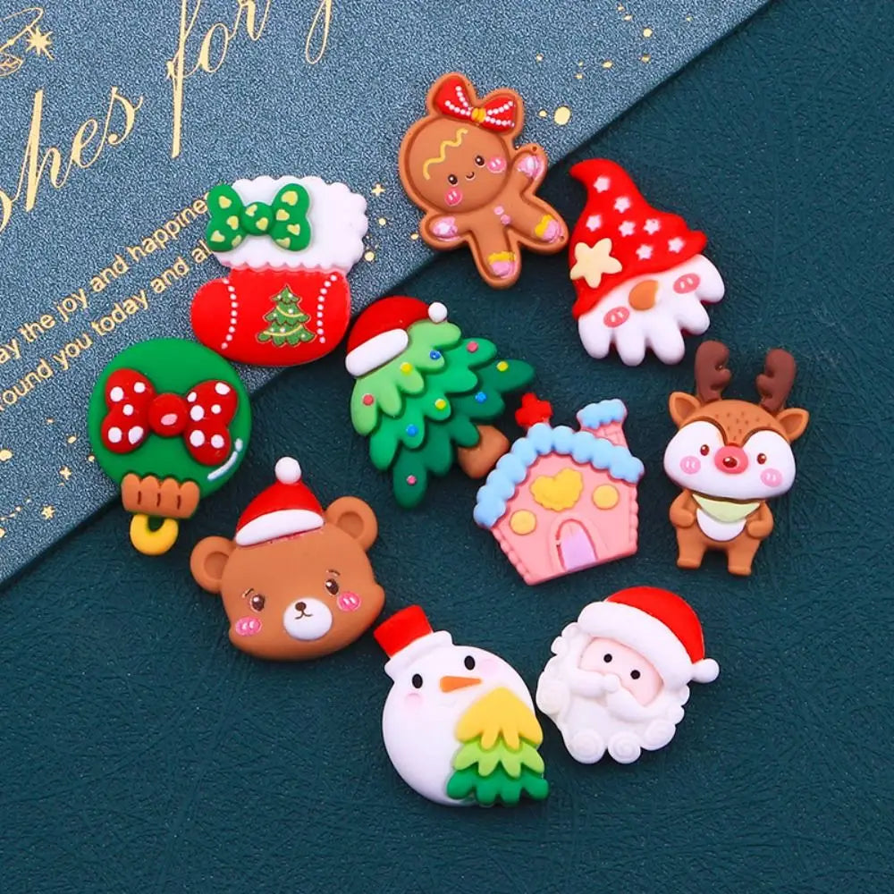 10-Pc Mini Christmas Resin Flatback Cabochons for DIY Crafts Resin Craft Cabochons Axl