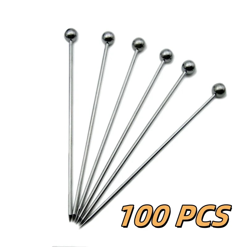 Stainless Steel Cocktail Picks – Martini & Fruit Picks 10/50/100 Pcs Cocktail Picks Axl 100 PCS