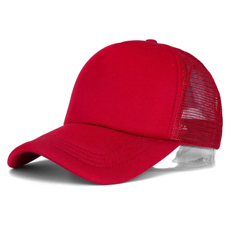 Unisex Mesh Baseball Cap – Adjustable Snapback Trucker Dad Hat Mesh Baseball Cap Axl Red