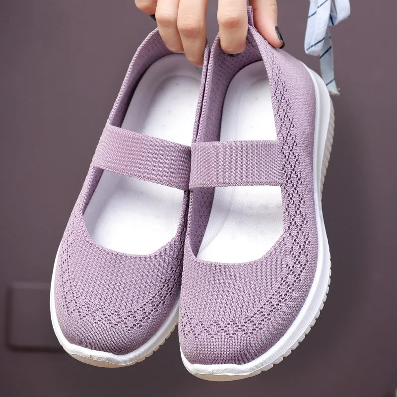 YBQJOO Women's Lightweight Breathable Casual Flat Sports Shoes Women's Flat Sneakers Axl