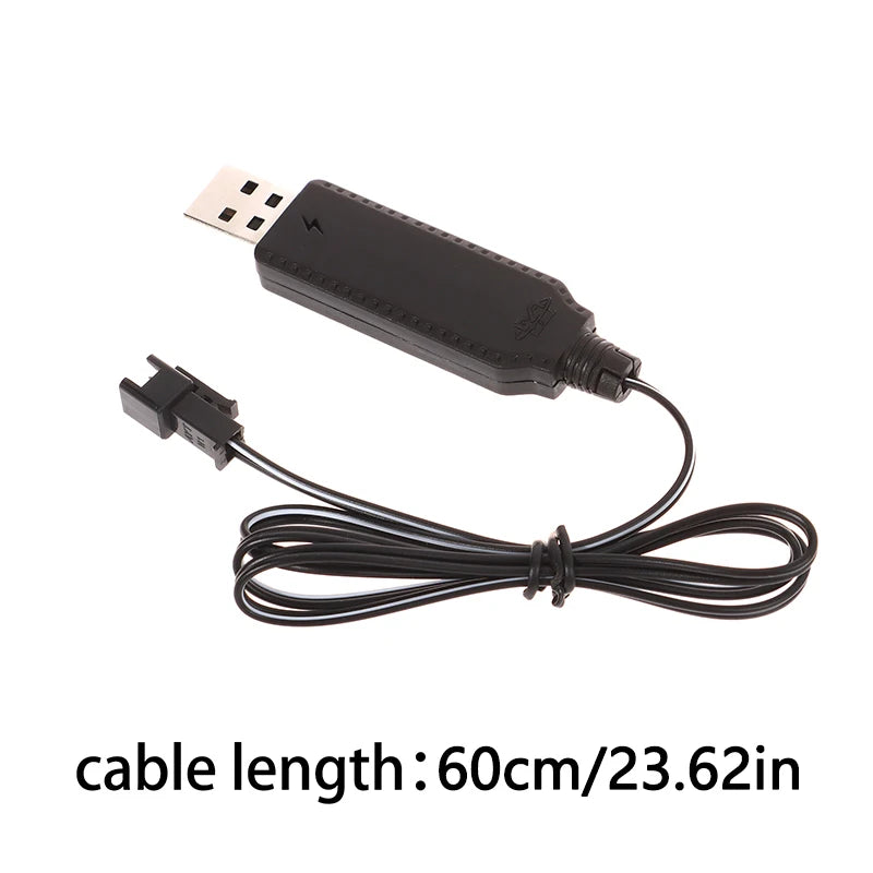USB Charging Cable 3.7V SM-2P for RC Cars, Drones & Aircraft RC Battery Charger Cable Axl Black No plug