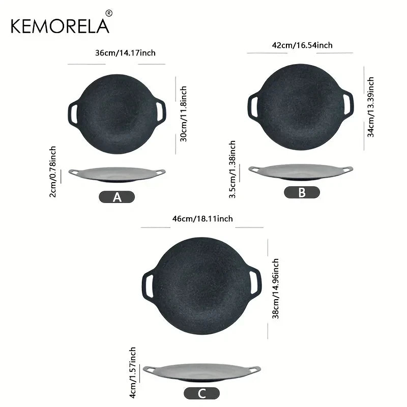 KEMORELA Non-Stick Korean BBQ Grill Pan | Induction & Camping BBQ Grill Pan Axl