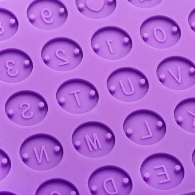 Alphabet & Number Round Disc Silicone Mold for Resin Jewelry Resin Craft Mold Axl