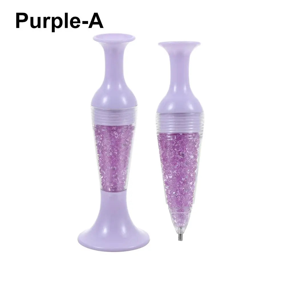 5D Diamond Painting Point Drill Pen – Flower Pot Design Tool Diamond Painting Pen Axl purple-A