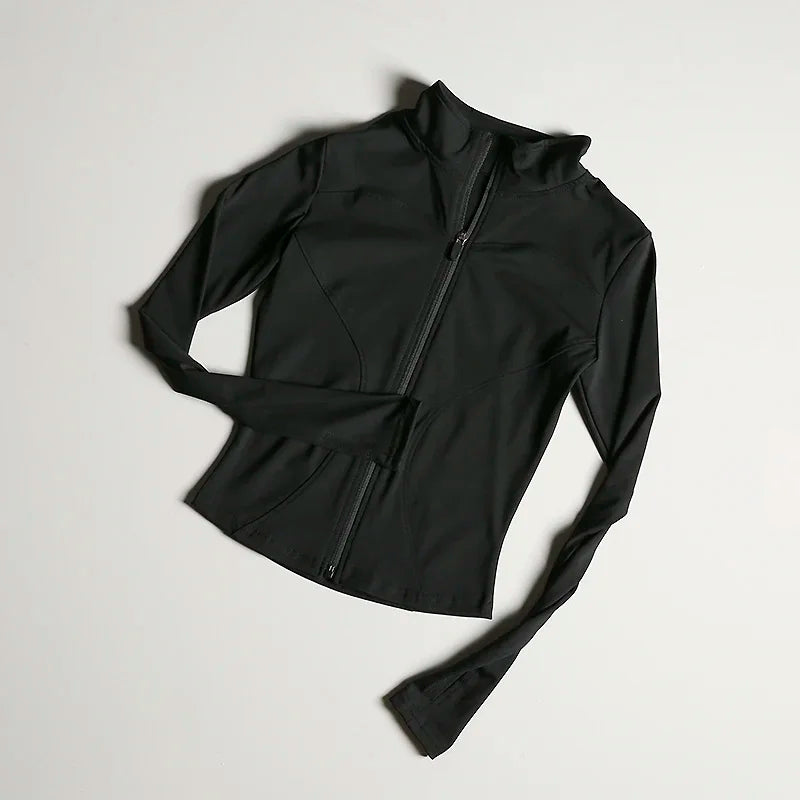 Women's Plus Velvet Zip-Up Sports Jacket – Slim Fit Quick Dry Women's Sports Jacket Axl