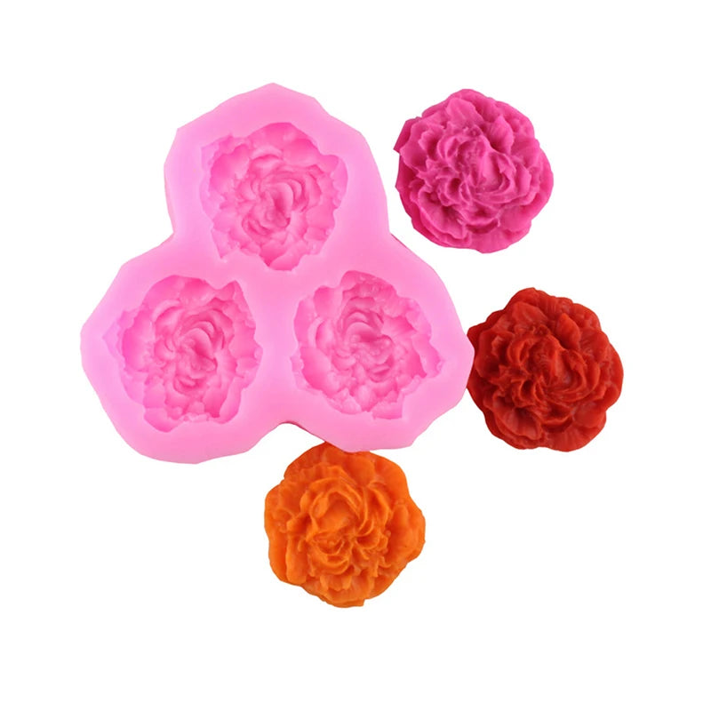Peony Flower Silicone Mold – Fondant Cake & Cupcake Topper Cake Decorating Mold Axl