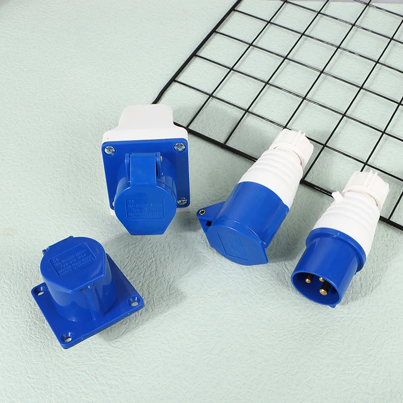 220V 16A 3-Pin IP44 Waterproof Industrial Plug & Socket Industrial Plug Socket Axl