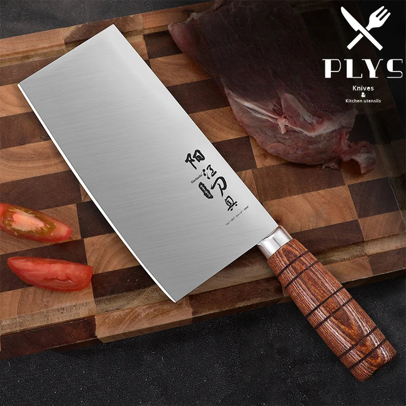 Solid Wood Handle Stainless Steel Slicing Knife – PLYS Kitchen Slicing Knife Axl Red