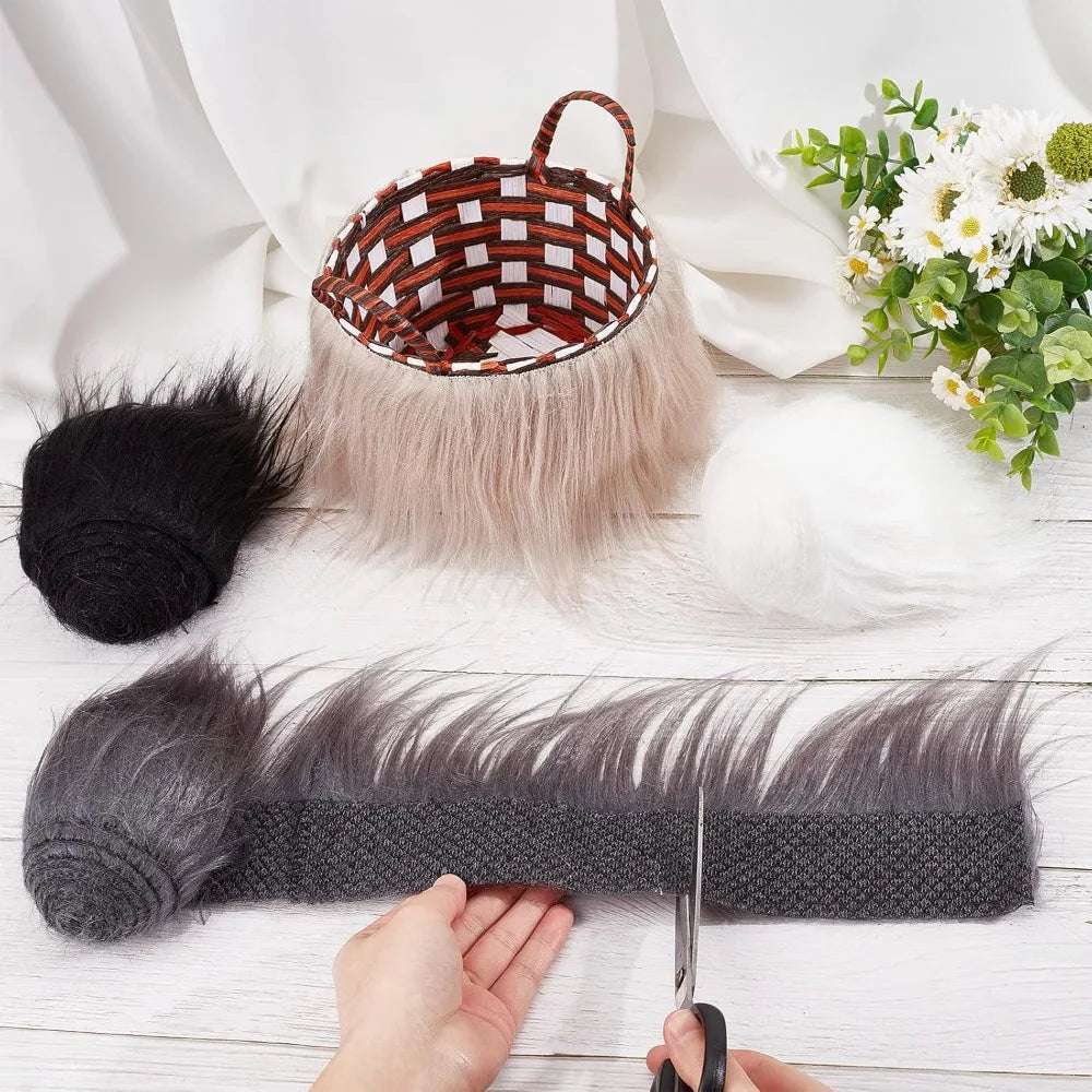 Faux Fur Fabric Strips – 4 Colors Shaggy Plush Craft Patches Faux Fur Fabric Axl