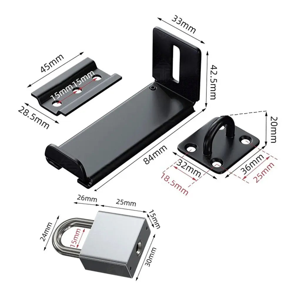 Stainless Steel 90° Door Hasp Clasp Lock – Shed & Gate Security Door Hasp Lock Axl