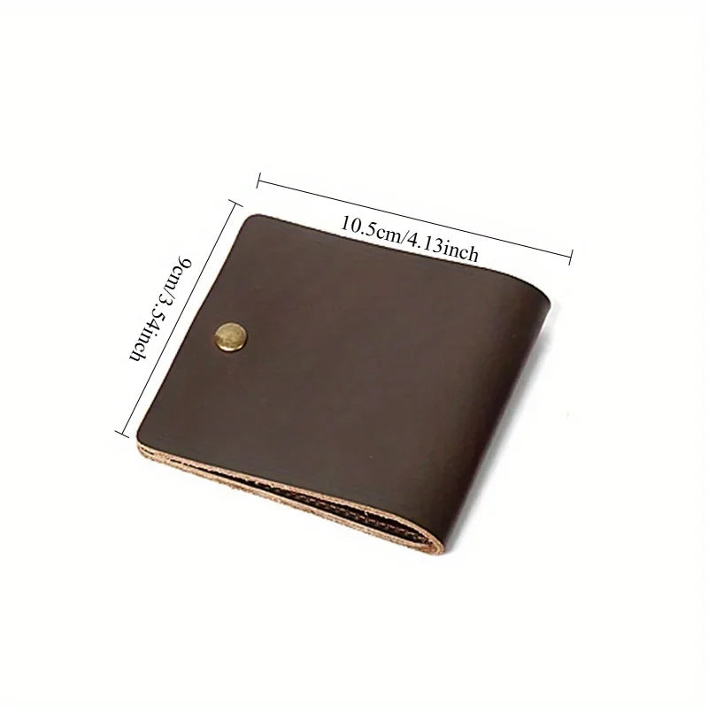 Retro Minimalist Bifold Genuine Leather Card Wallet | Men & Women Leather Bifold Wallet Axl