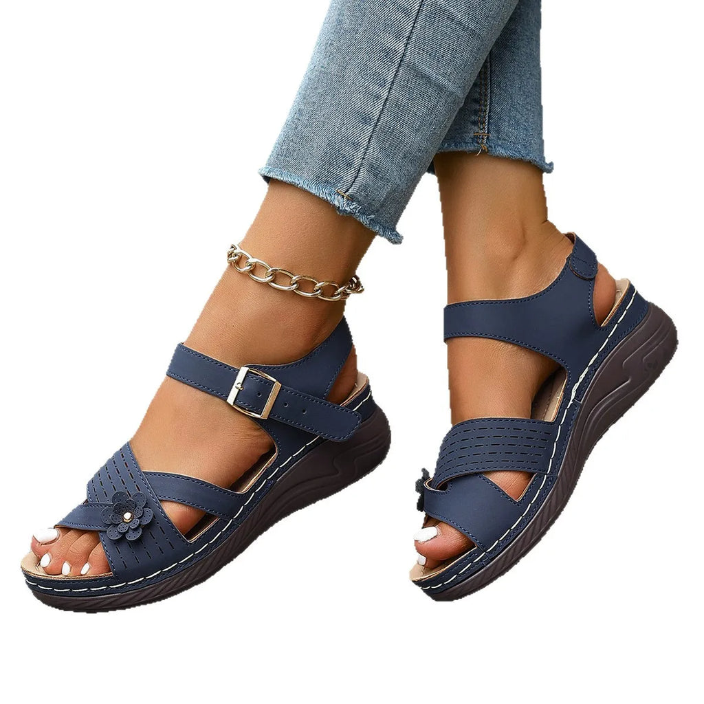 HAJINK Women's Retro Wedge Sandals – Elegant Summer Flats Women's Sandals Axl