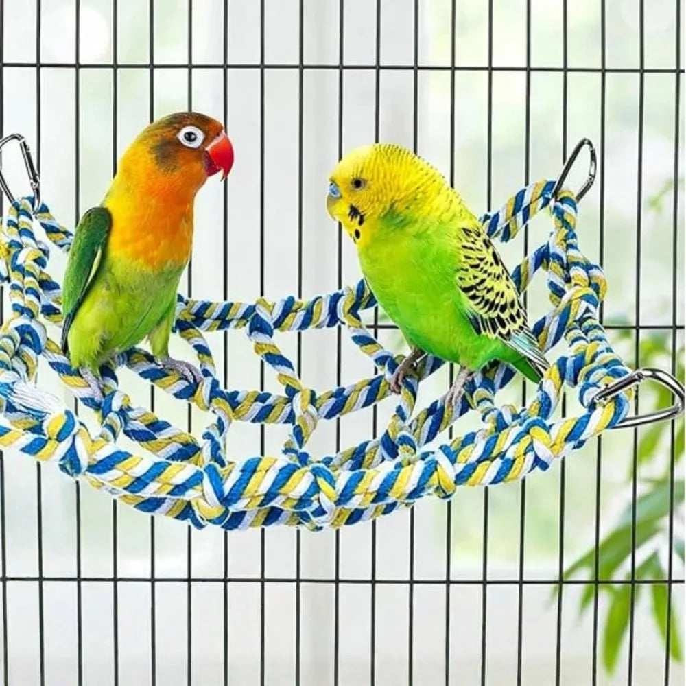 Cotton Rope Pet Hammock Climbing Net for Parrots & Guinea Pigs Pet Hammock Net Axl