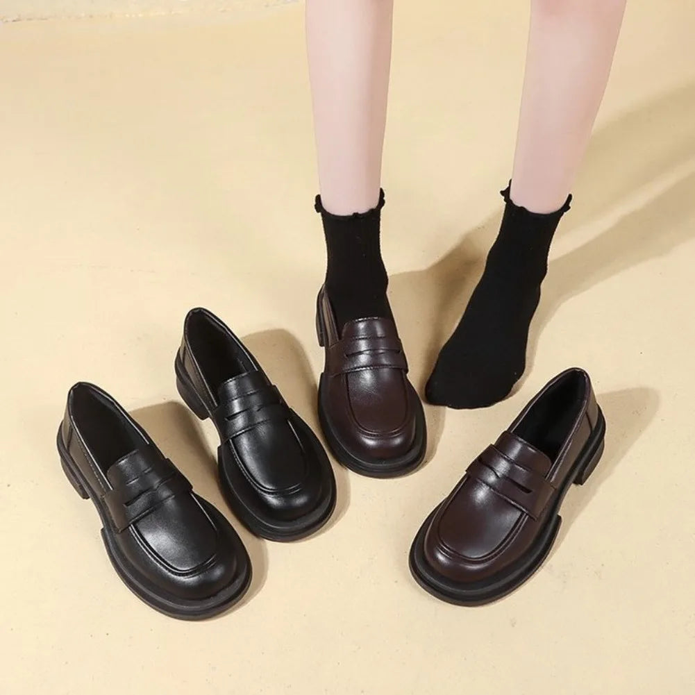 Japanese Lolita Platform Loafers – Women's Cosplay Slip-On Shoes Platform Loafers Axl