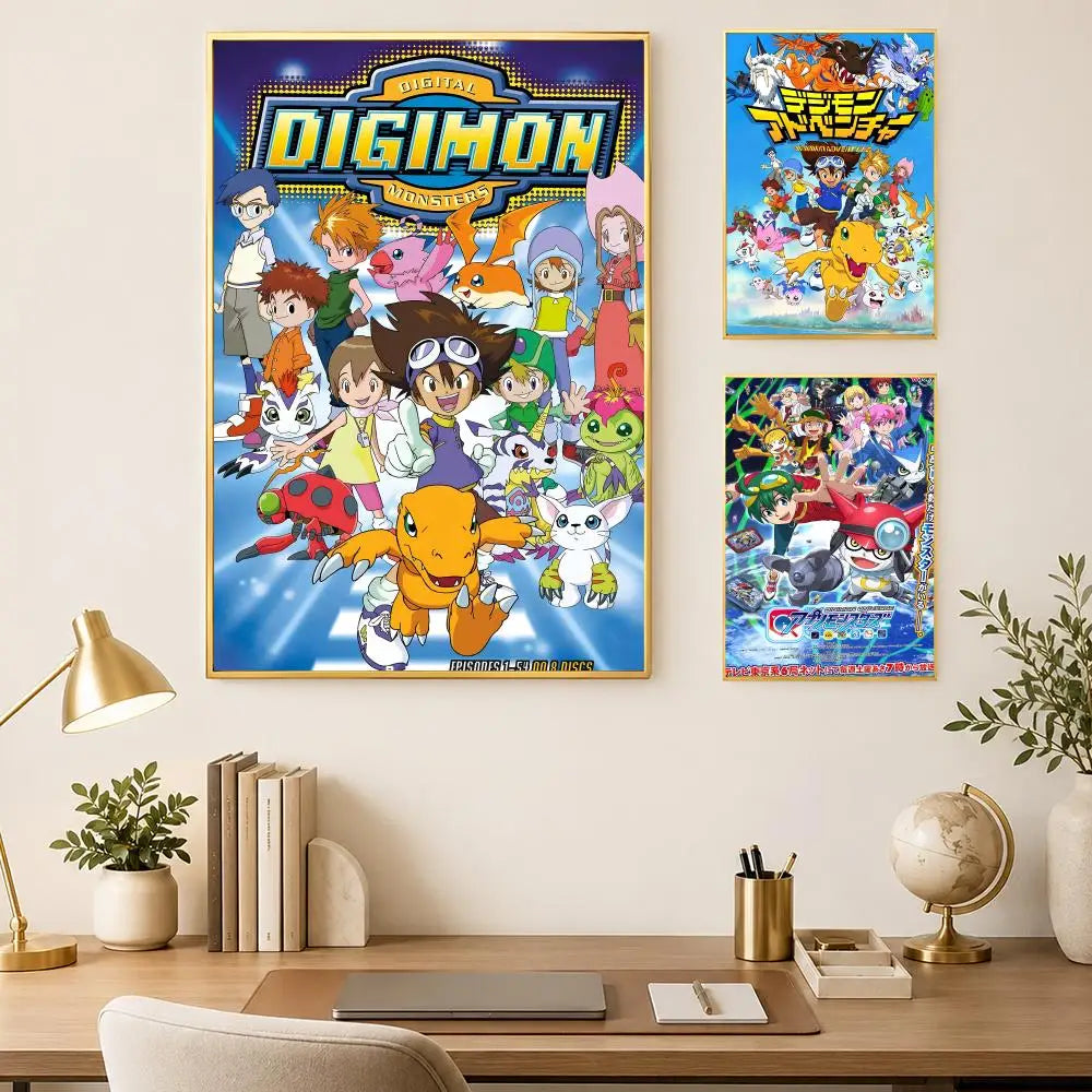 Anime Digimon Self-Stick HD Wall Art Poster – Waterproof Decor Wall Art Poster Axl