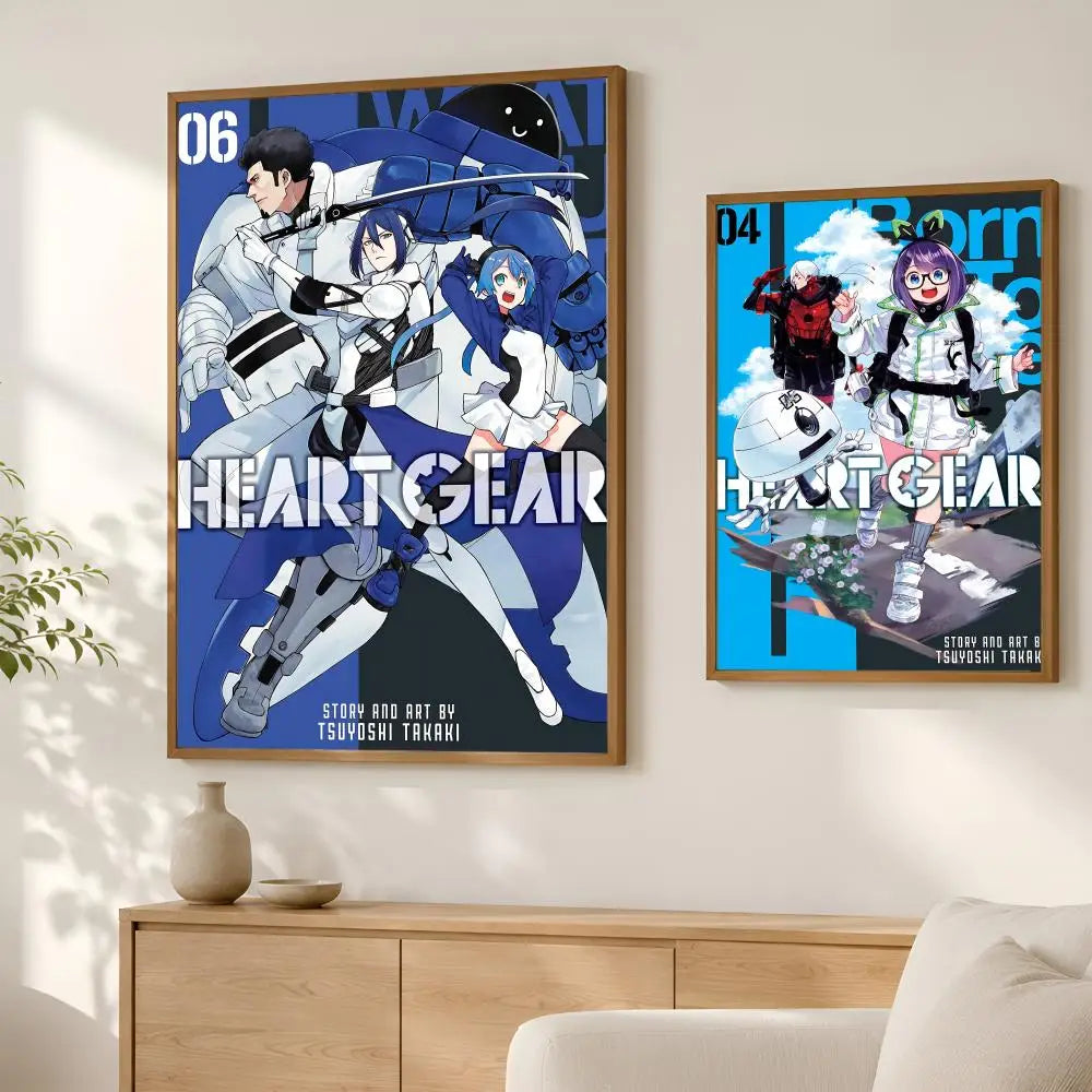 Cartoon Heart Gear Self-Stick Wall Art Poster | Waterproof HD Decor Wall Art Poster Axl