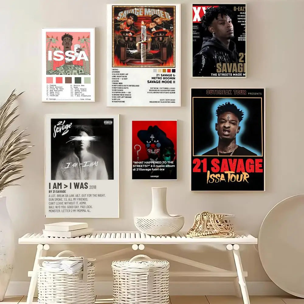 21 Savage HD Poster – Self-Adhesive Waterproof Wall Decor Wall Art Poster Axl