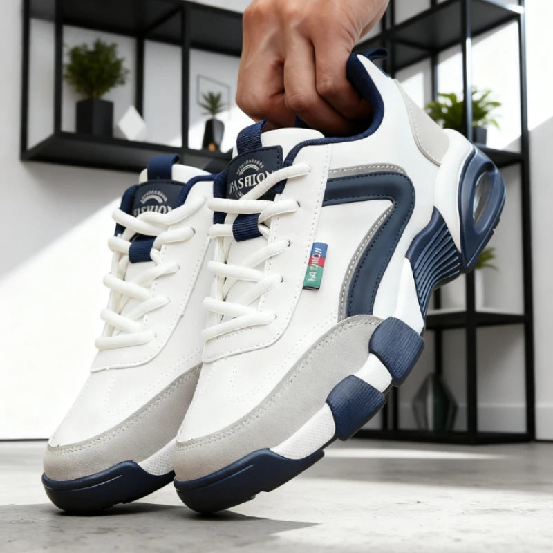 ZULIWAGN Men's Anti-Slip Rebound Sneakers | Breathable Walking Shoes Men's Sneakers Axl WHITE 46