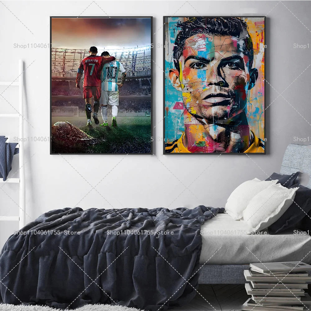 Cristiano Ronaldo Wall Poster – Self-Adhesive Waterproof Sticker Wall Art Poster Axl