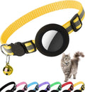 Breakaway Cat Collar with AirTag Holder, Bell & Reflective Strip Cat Collar Axl YELLOW