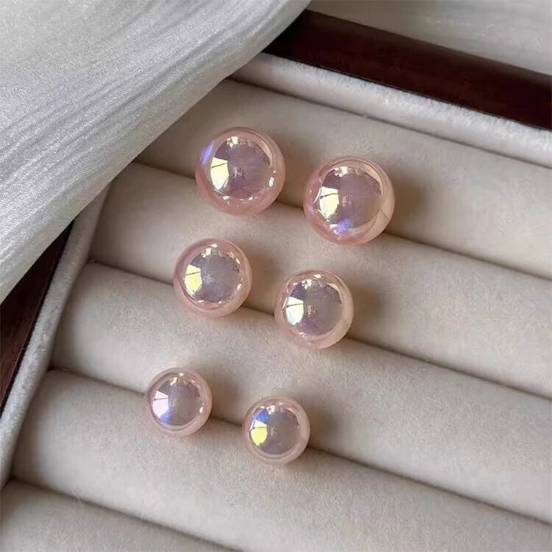 Pink Imitation Pearl Stud Earrings – Elegant Women's Jewelry Pearl Stud Earrings Axl