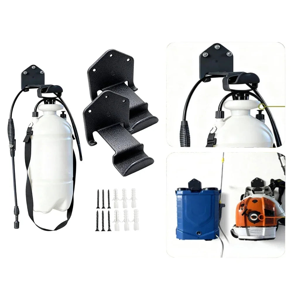 Wall-Mounted Garden Sprayer & Backpack Blower Rack Holder Garden Tool Rack Axl