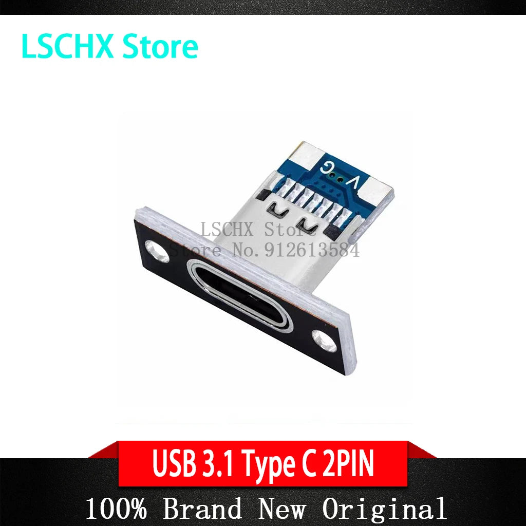 10-Pack USB 3.1 Type-C Female Socket Connector with Screw Plate USB-C Connector Axl Default Title