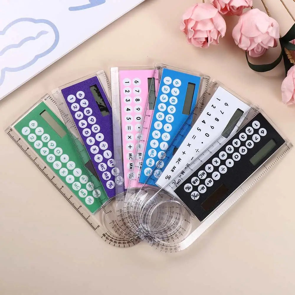 Solar Ruler Calculator with Magnifier – Transparent 13cm Ruler Calculator Axl